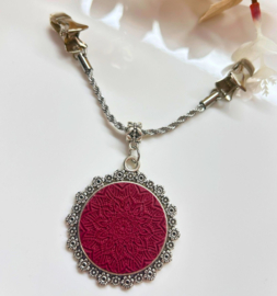 2 Love It Mandala Burgundy - vestsluiting - zilver met bordeauxrood