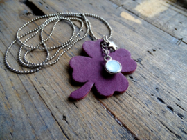 Ketting Klaver Aubergine