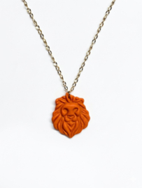 2 Love It Lion Gold - ketting - goud met oranje polymeerklei