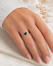 Hart zilver - ring - stainless steel - verstelbaar