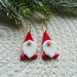 Oorbellen Gnoom rood | goudkleurig
