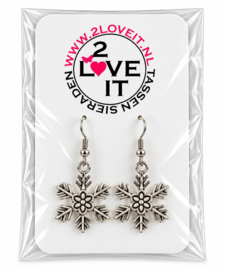 Sneeuwvlok zilver - oorbellen - stainless steel