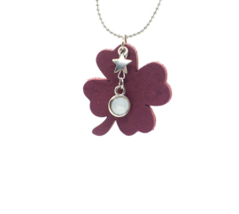 Ketting Klaver Aubergine