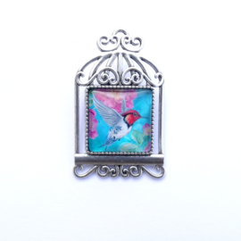 Broche Vogelkooi Aqua