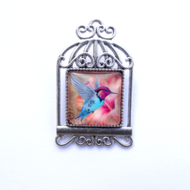 Broche Vogelkooi Peach