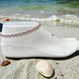 2 Love It Lavender Twist - enkelbandje - goud met lila/paars