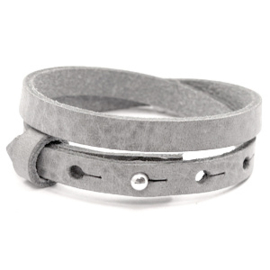 Cuoio armband Natural Grey