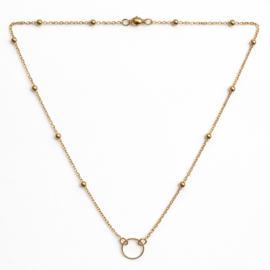 2 Love It Dot gold chain - ketting - handgemaakt - stainless steel
