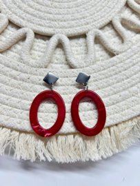 Oorbellen LunaLoops Burgundy
