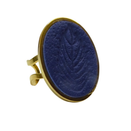 Ring Windsor | blauw | goudkleurig