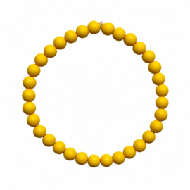 BASIC Geel - armbandje - acryl op elastiek