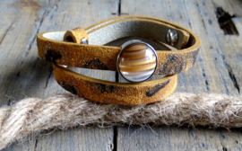 Cuoio armband Amber Brown Panther