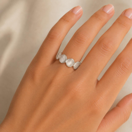 Schelpen zilver - ring - stainless steel
