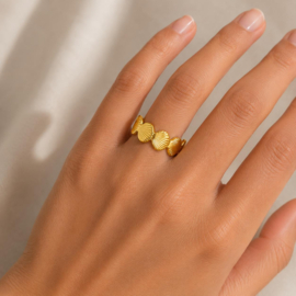 Schelpen goud - ring - stainless steel