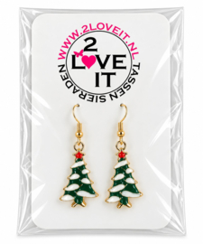Cozy Christmas - oorbellen set - goud met emaille