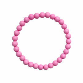 BASIC Roze - armbandje - acryl op elastiek