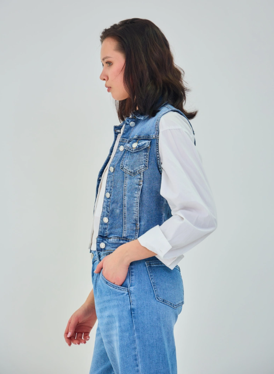 Ana & Lucy - Denim Gilet - Stone Wash