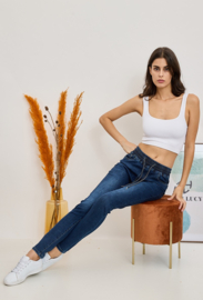 Ana & Lucy - Jeans Elastische Taille - Dark Stone Used