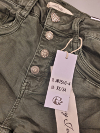 Jewelly Jeans - Green met sierknopen