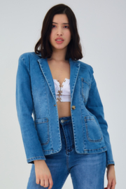 Ana & Lucy - Denim Blazer - Stone Used