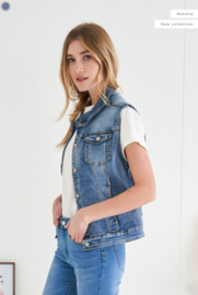 Ana & Lucy - Denim Gilet - Stone Used