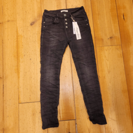 Jewelly Jeans - Black Used met sierknopen