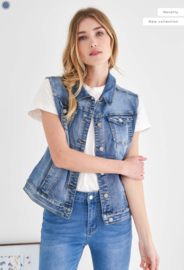 Ana & Lucy - Denim Gilet - Stone Used