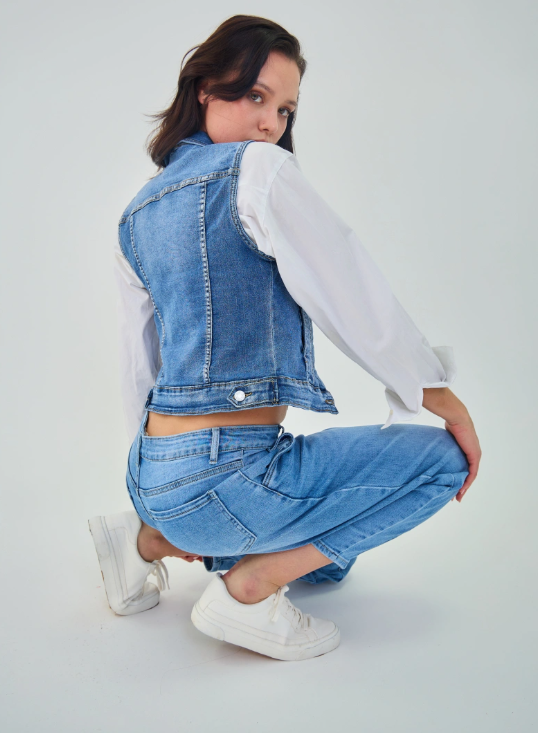 Ana & Lucy - Denim Gilet - Stone Wash