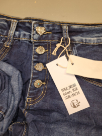 Jewelly Jeans - Dark Used met sierknopen
