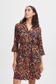 b.young - BYJOELLA Shirt Dress - Black Ikat Mix