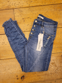 Jewelly Jeans - Blue met ritsjes en sierknopen