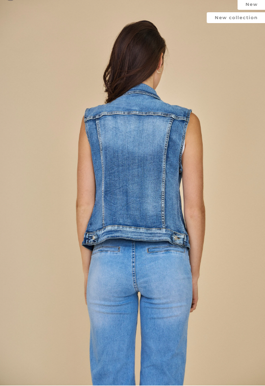 Ana & Lucy - Denim Gilet - Stone Used