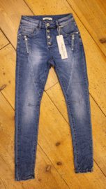 Jewelly Jeans - Blue met ritsjes en sierknopen