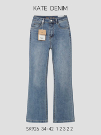 Kate Denim - Wide Leg - Stone used Damaged