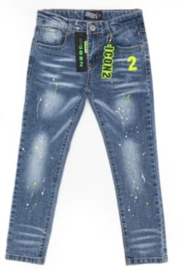 Jeans icon blue green paint