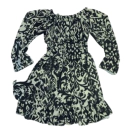 Dress print green incl tasje