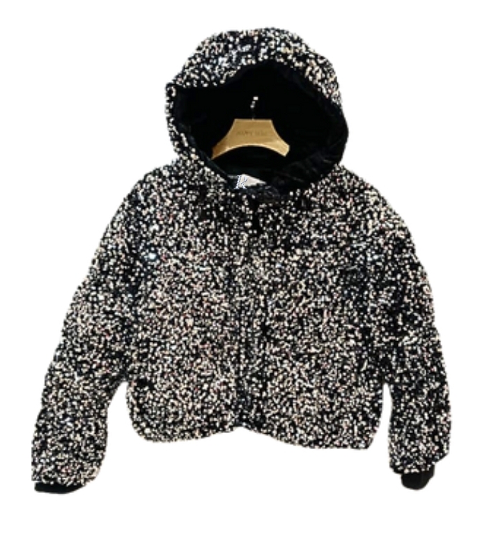 All over glitter winterjas silver