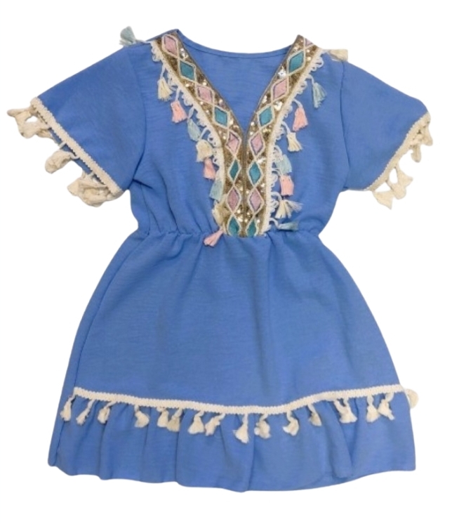 Ibiza boho dress blue