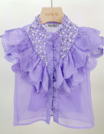 2 delige Glamour blouse lila
