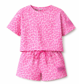 leopard label set fuchsia