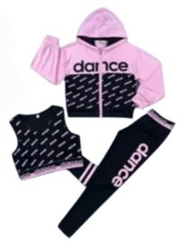 3 delige dance set black