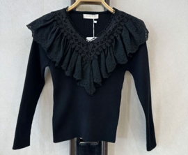 Girly ruffle sleeve black