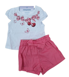 Baby girls set cherry roze