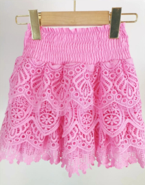 Rok broderie pink