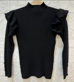 Longsleeve ruffle black