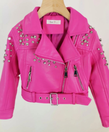 Leatherlook coat pink