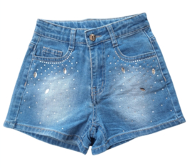 Sparkle denim short blue