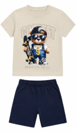 boys bear set taupe
