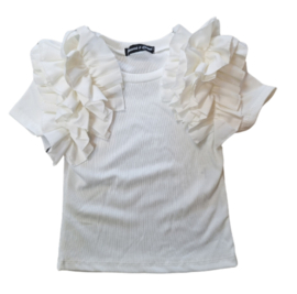 Girls ruffle top white