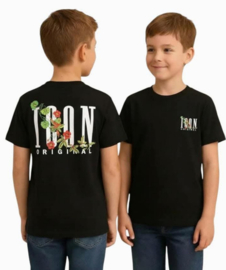 icon shirt flower black